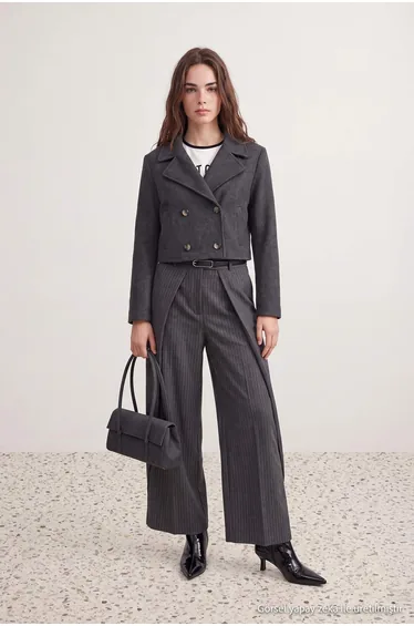 Petite Anthracite Regular Fit Short Length Cashmere Coat