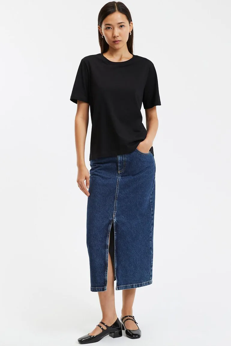 Cotton Crew Neck T-Shirt with Short Sleeves