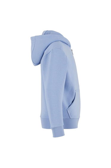 Build Your Brand Childrens/Kids Fluffy Full Zip Hoodie - Powder Blue product thumbnail 4