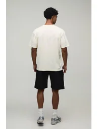 Oversized Monte Carlo Print T-Shirt & Short Set - ecru - 2