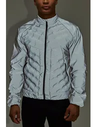 Man Active Reflective Quilted Jacket - grey - 2