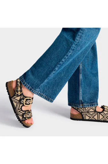 Noelle Backstrap Sandal Off White/Black