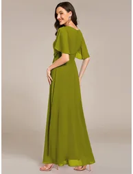 ever ASPYN|Pleated Applique Maxi Bridesmaid Dress - 1