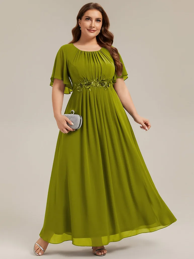 ever ASPYN|Pleated Applique Maxi Bridesmaid Dress - 5