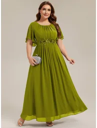 ever ASPYN|Pleated Applique Maxi Bridesmaid Dress - 5