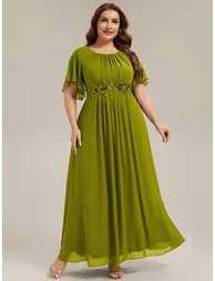 ever ASPYN|Pleated Applique Maxi Bridesmaid Dress - 8