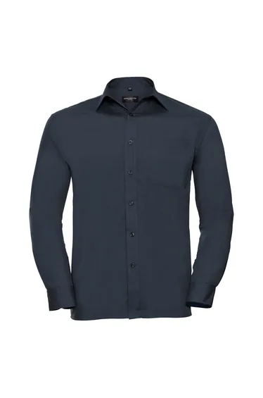 Russell Collection Mens Long Sleeve Shirt - French Navy