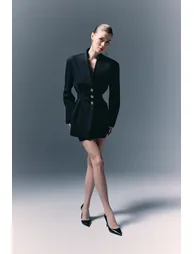 Gold Buttoned Long Jacket - 7
