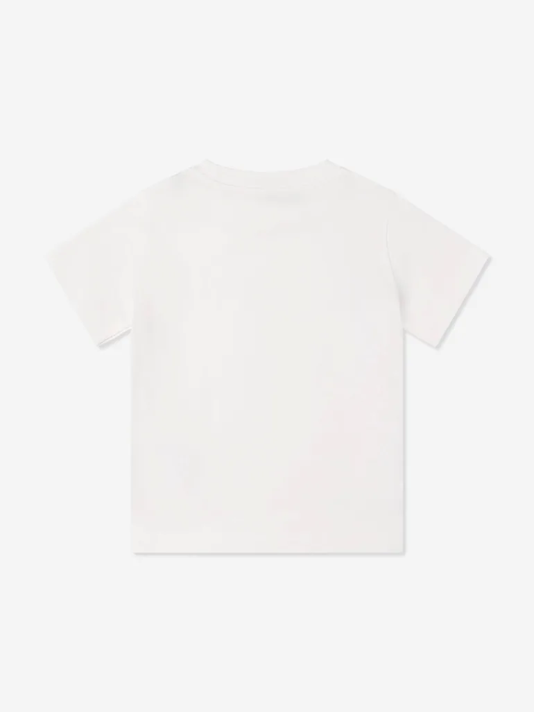 Moncler Enfant Boys Logo Print T-Shirt in White - 4