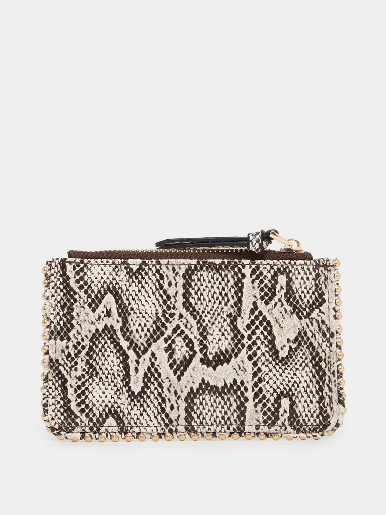 Snake Print Card Holder Wallet - 1