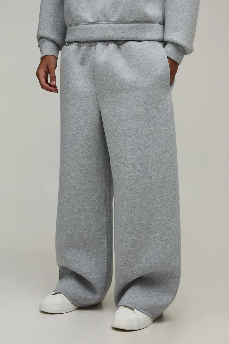 Wide Leg Scuba Jogger - grey marl - 1
