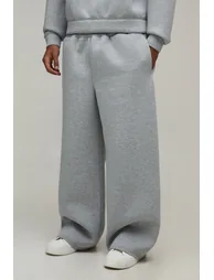 Wide Leg Scuba Jogger - grey marl - 1