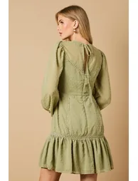 Trim Insert Detail Mini Dress - 3