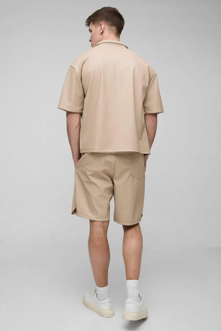 Tall Pleated PU Boxy Oversized Shirt - 1