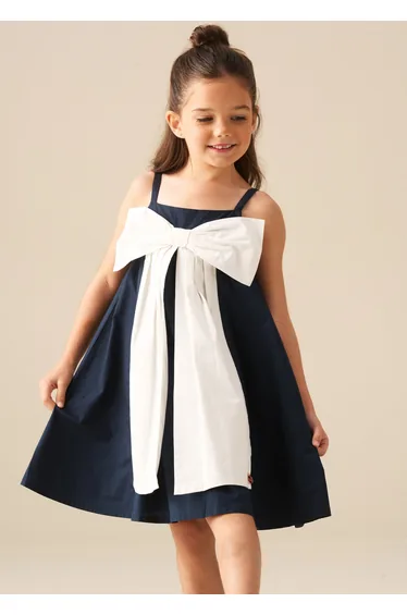 Libby Navy Bow Front Dress