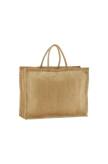 Westford Mill Contrast Starched Jute Tote Bag - Natural
