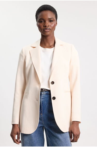 Tencel Blend Tailored Single Breasted Blazer