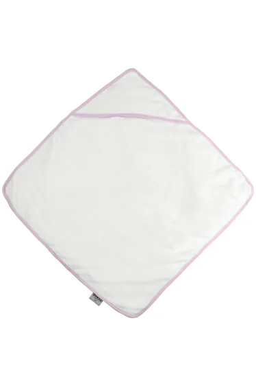 Towel City Baby Hooded Bath Towel (360 GSM) - White/Pink