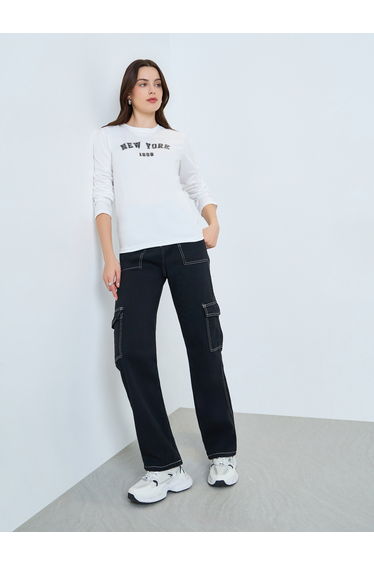 White Long Sleeve Graphic T-Shirt