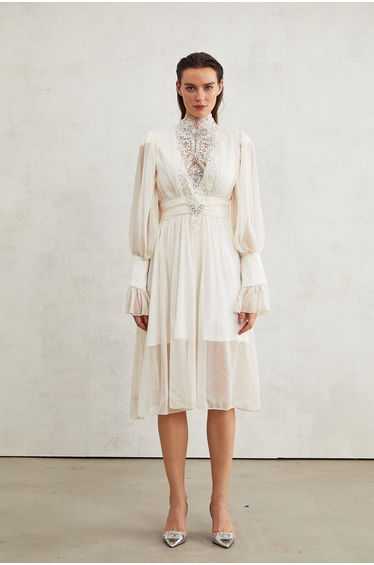 Mirage lace-detail embellished dress