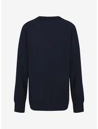 Kids School Cotton Mix Knitted V-Neck Jumper in Navy - 1