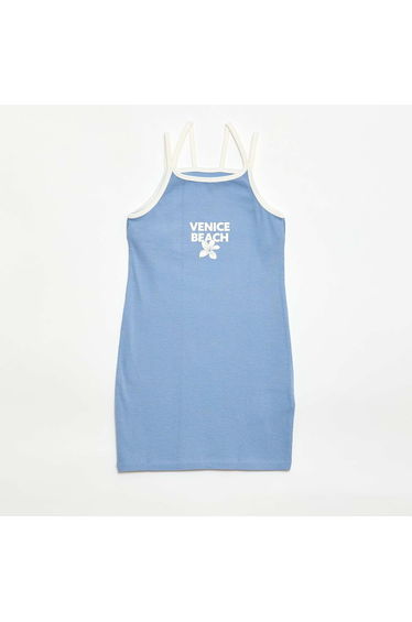 Tank top with thin straps and chest detail BLUE