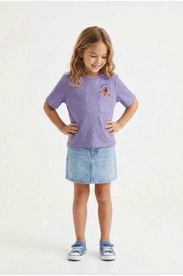 Lilac Printed Knitted T-Shirt