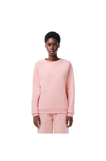 Lacoste Womens/Ladies Embroidered Logo Relaxed Fit Sweatshirt - Pink
