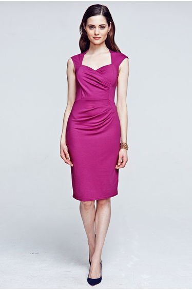 Short sleeved dress with crossover top