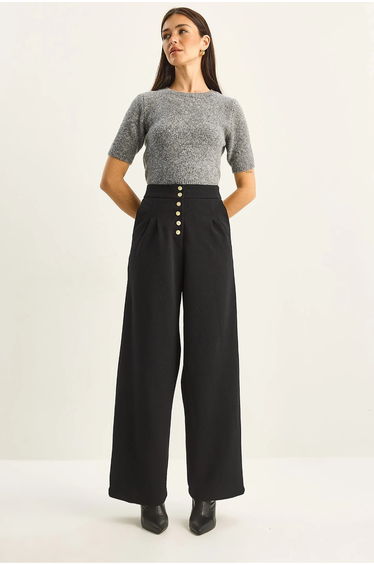LUCCI High Waist Wide Leg Palazzo Pants