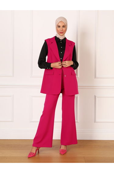 Solid High Rise Flared Pants
