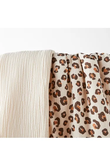 Kumla Leopard Print Cotton Muslin Baby Blanket