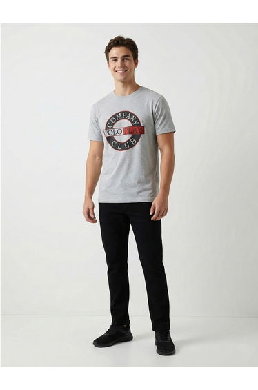 Men Graphic Logo Crew Neck T-Shirt