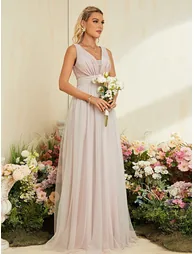 Leely Sleeveless A-Line Floor-Length Formal Evening Gown - 4