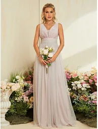 Leely Sleeveless A-Line Floor-Length Formal Evening Gown