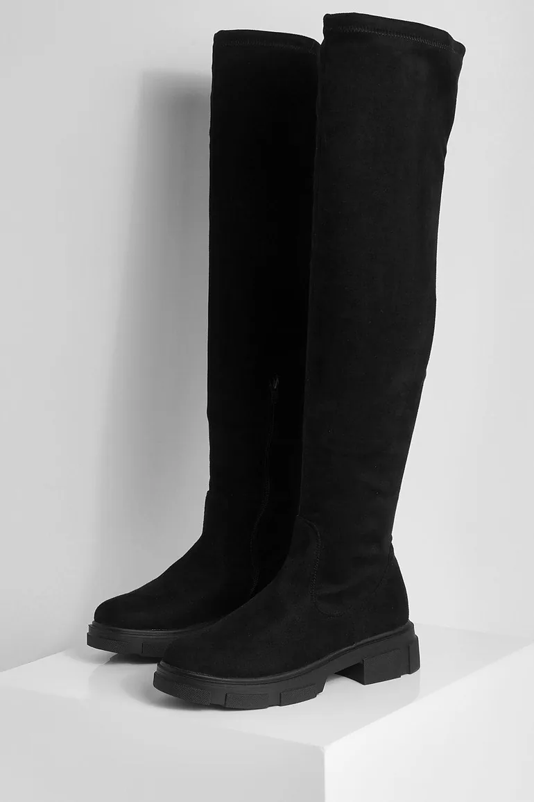 Stretch Knee High Boot - black - 2