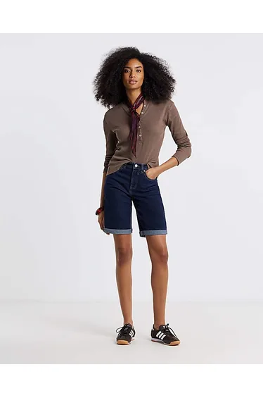 شورت برمودا سيمبلي بي أزرق بقصة مستقيمة