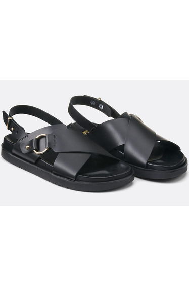 Wrapover Sandals in Smooth Leather