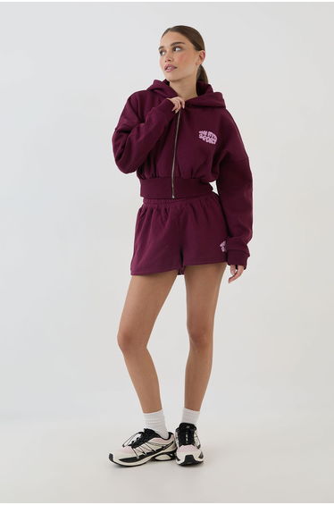 DSGN Studio Bubble Loose Fit Sweat Short - plum