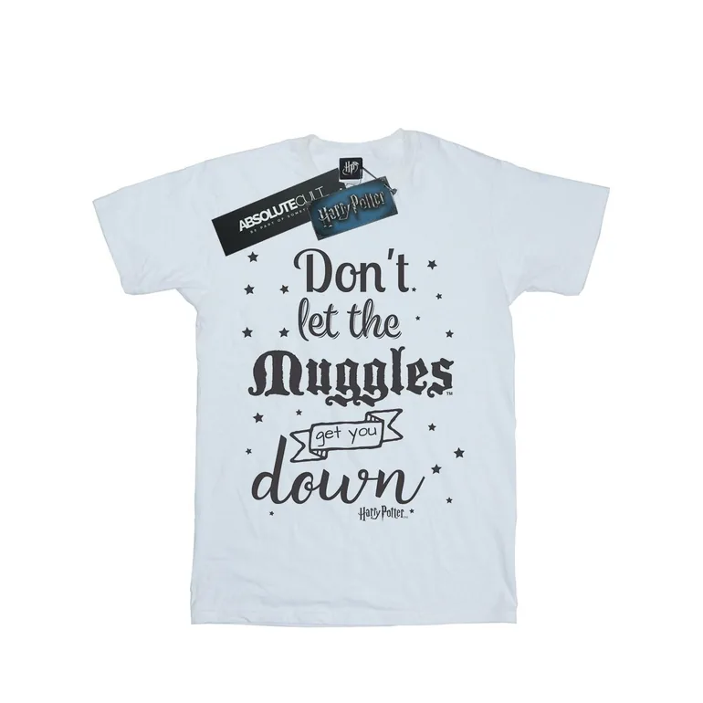 Harry Potter Womens/Ladies Don´t Let The Muggles Cotton Boyfriend T-Shirt - White - 1