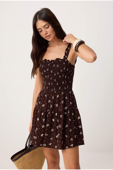 Brown Multi-Colored Pipe Leg Jumpsuit