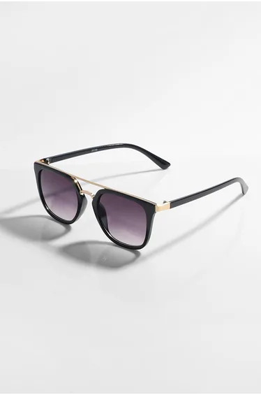 Square Aviator Glasses - black