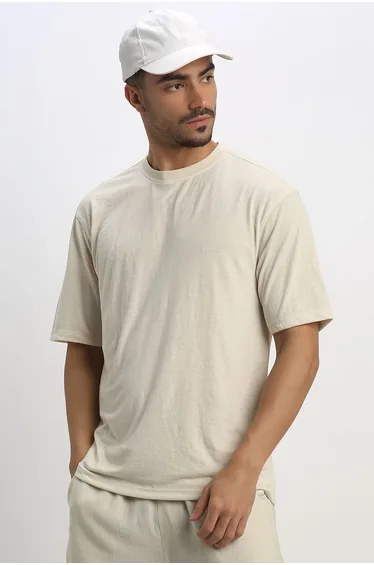 Men's Solid Crew Neck T-Shirt  Short Sleeve