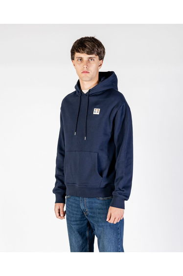 Rubber Patch Hoodie Fleece Navy