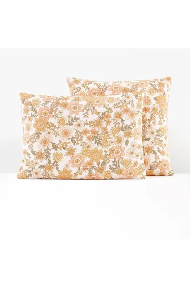 Rosemary Floral Cotton and Washed Linen Pillowcase