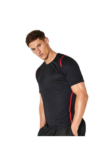 Kustom Kit Mens Gamegear Cooltex T-Shirt - Black/Red