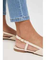 Briony Faux Leather Pointed Slingback Flat Shoes - 1