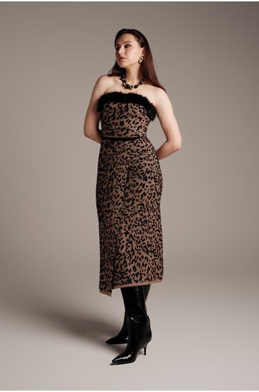 Strapless Knit Midi Dress