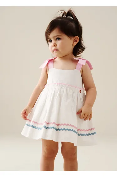 Kyra Ric Rac Trim Frill Dress & Bloomer