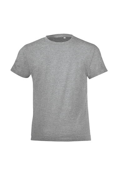 SOLS Childrens/Kids Regent Short Sleeve Fitted T-Shirt - Grey Marl
